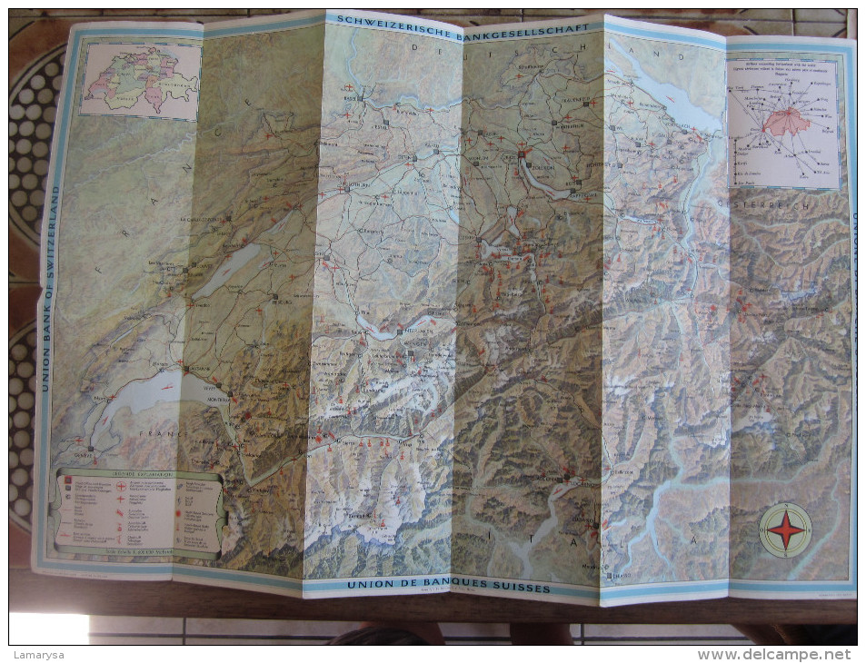 MAP SUISSE SWITZERLAND -SCHWEIZ- PLAN DE RESEAUX GUIDE LIGNES CHEMIN DE FER -FUNICULAIRE-AIRPORT-RAILWAY-BOAT-AIRCABLE - Europe