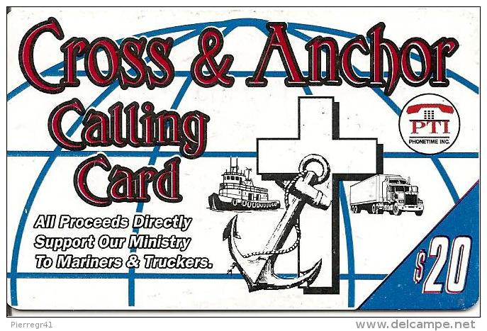 -CARTE-PREPAYEE-USA-20$-PTI-CROSS & ANCHOR CARD-TBE - Sonstige & Ohne Zuordnung