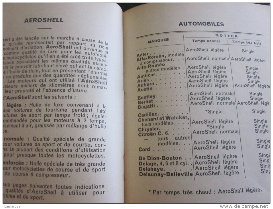 LE VADE MECUM DE L'AUTOMOBILISTE-CARNET SHELL-GRAISSAGE-LIRE SOMMAIRE-VOITURE-ENTRETIEN-EXPLICATIONS-NOTES-COUT-DEPENSES