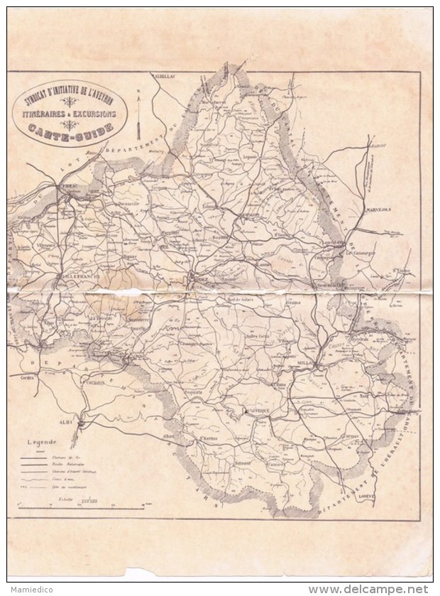 1912 Petit Guide Illustré De L´AVEYRON: Carte- Nombreuses Photographies- Publicités 32 Pages- 6 Scans - Tourism Brochures