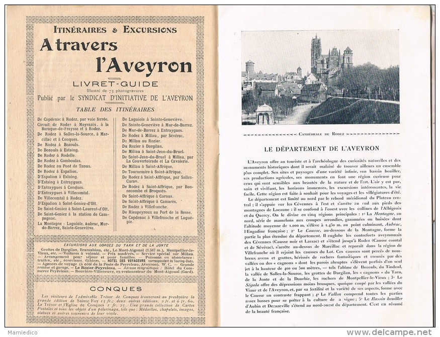 1912 Petit Guide Illustré De L´AVEYRON: Carte- Nombreuses Photographies- Publicités 32 Pages- 6 Scans - Tourism Brochures