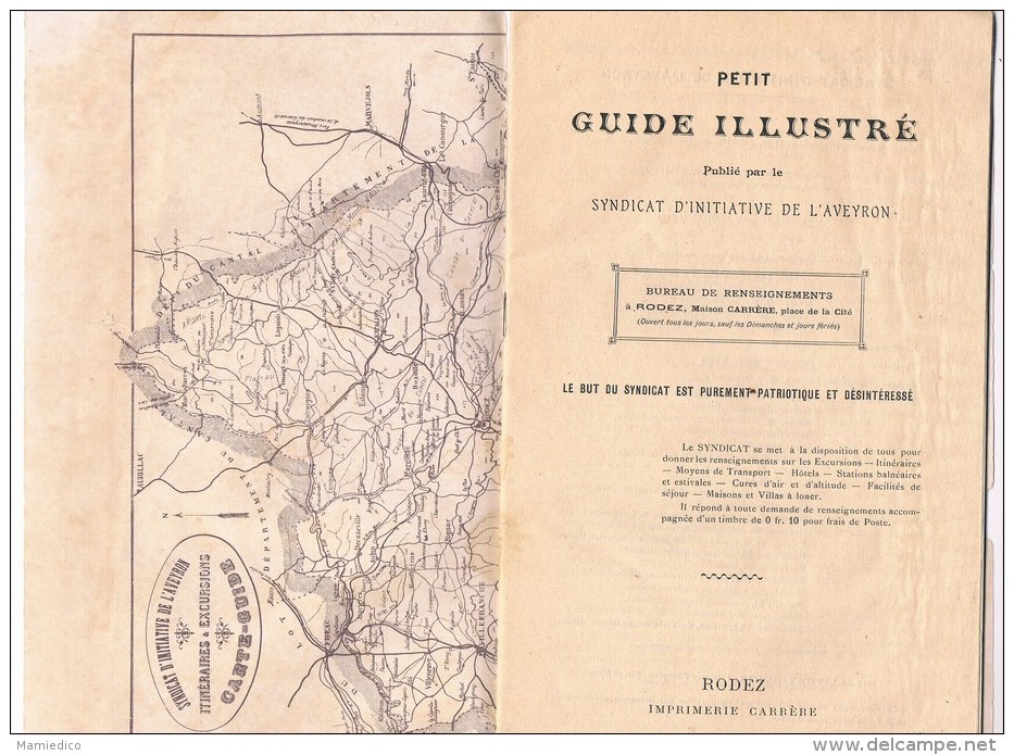 1912 Petit Guide Illustré De L´AVEYRON: Carte- Nombreuses Photographies- Publicités 32 Pages- 6 Scans - Tourism Brochures