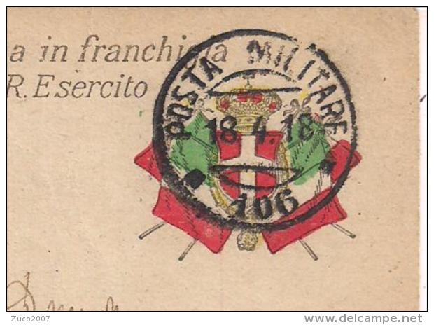 R.ESERCITO ITALIANO,FRANCHIGIA,POSTA MILITARE 106,ZONA GUERRA, PER FIRENZE - 1914-18