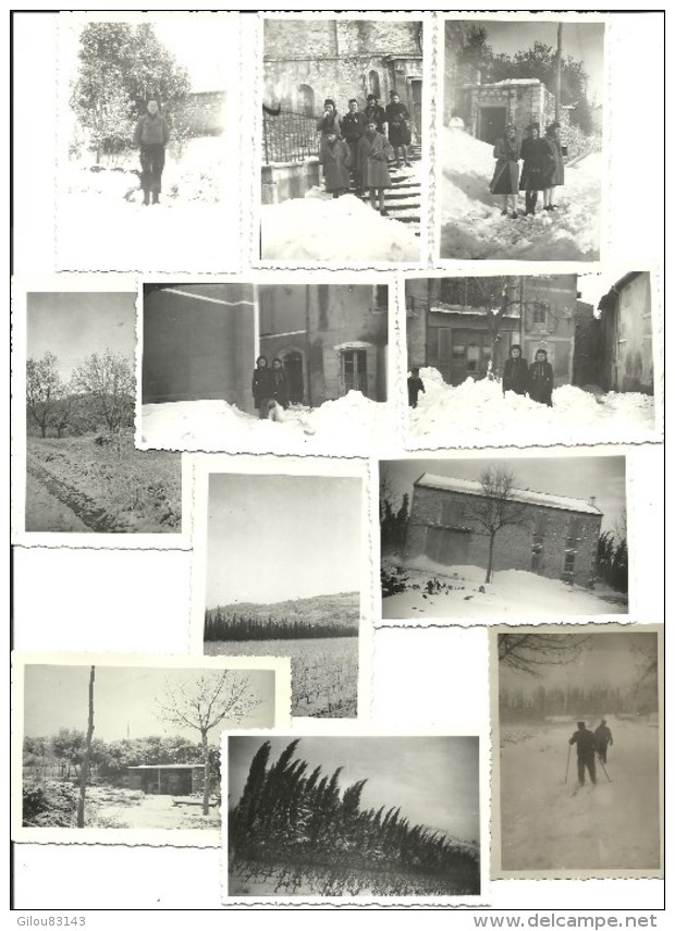Bouches Du Rhone, Orgon, Neige En Provence 1941, Lot De 11 Photos   (bon Etat) - Luoghi