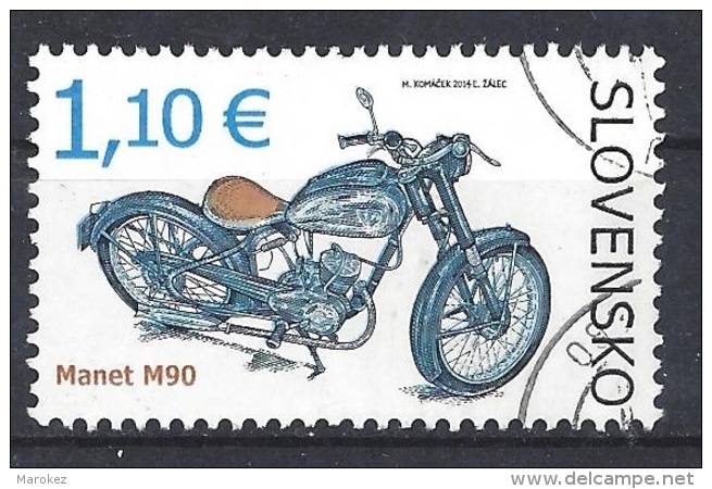 SLOVAKIA 2014 Transport - Motorcycle Manet M90 Postally Used Michel # 733 - Usados