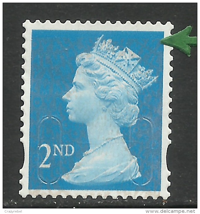 GB 2014 QE2 2nd Machin Error Iridescent Shift Down MTIL Unused No Gum  (100 - Errors, Freaks & Oddities (EFOs