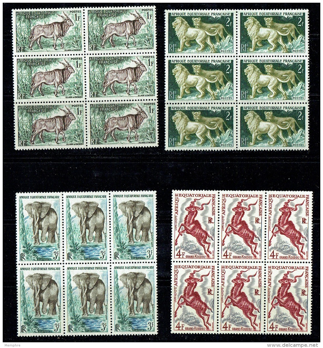 1957  Animaux: Elan, Lion, Eléphant, Koiudou  Yv 238-241 Blocs De 6 **  MNH - Ungebraucht