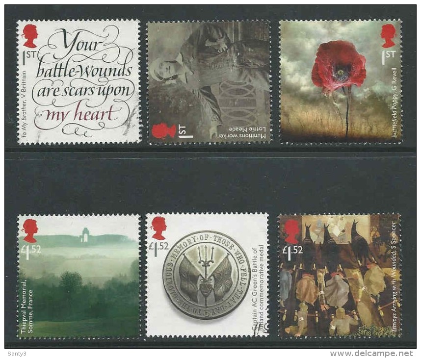 GB, Yv Jaar 2016, The First World War 1916, Volledige Reeks,  Gestempeld, Zie Scan - Used Stamps