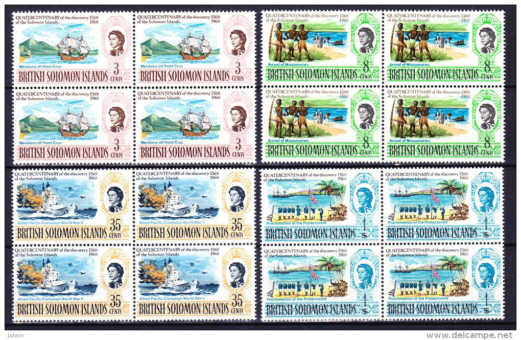 SALOMON - BRITISH SOLOMON ISLANDS 1968 YT N° 157 à 160 ** BLOC DE 4 - Salomonseilanden (...-1978)