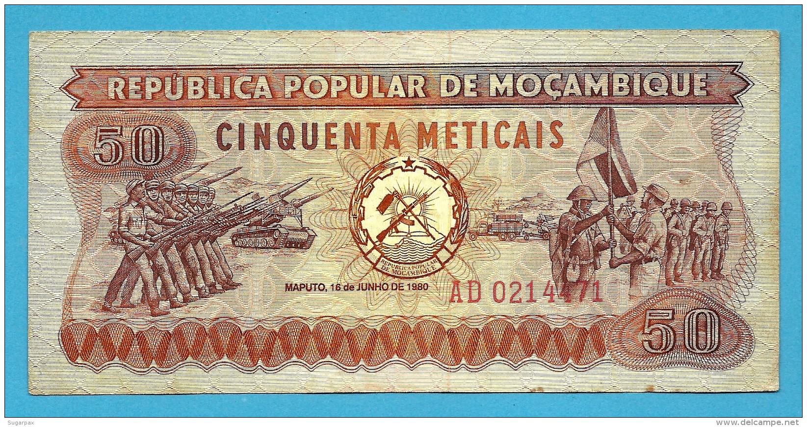 MOZAMBIQUE - 50 METICAIS - 16.06.1980 - P 125 -  Série AD - Soldiers, Flag Ceremony / Soldiers In Training - Mozambique