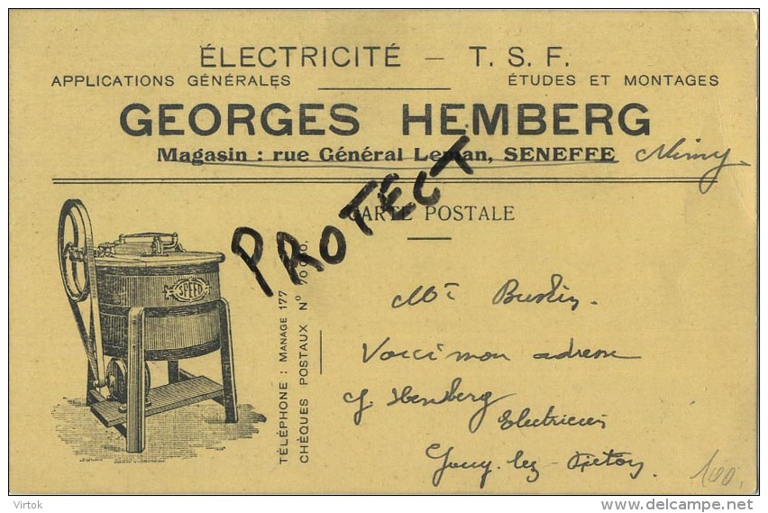 Seneffe :  Georges Hemberg  :  Electrficité    T.S.F.  ( 2 Scan ) - Seneffe