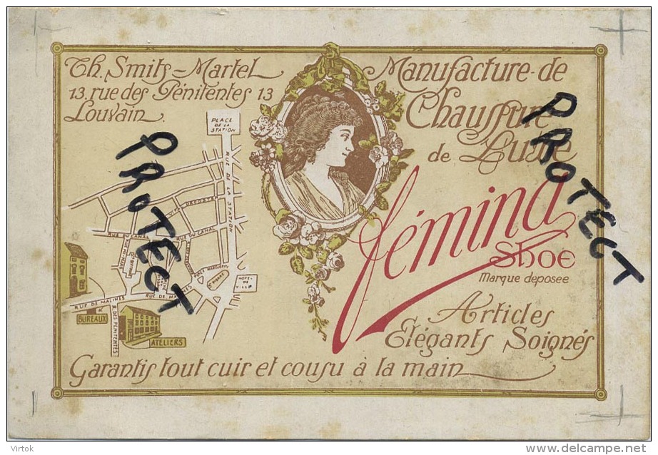 Leuven : FEMINA - Manufacture De Chaussure De Luxe // TH. Smits-Martel ( Geen Postkaart - Reklame Kaart ) - Leuven