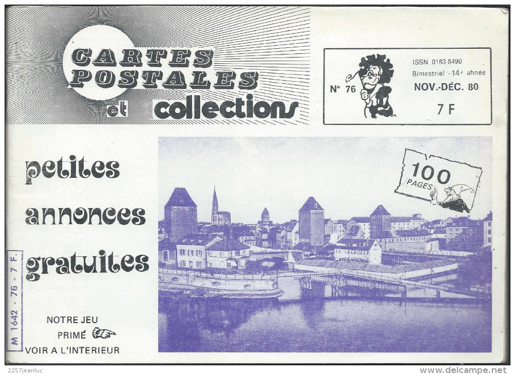 Magasine . Cartes Postales Et Collections Novembre 1980 Illustration Thèmes Divers 100 Pages - Francés