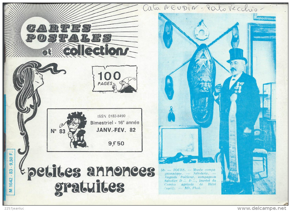 Magasine . Cartes Postales Et Collections Janvier 1982 Illustration &  Thèmes Divers 100 Pages - French