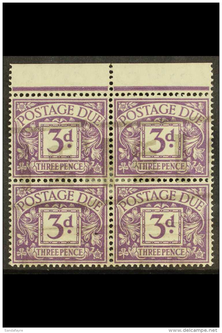 POSTAGE DUES 1924-31 3d Dull Violet, Printed On EXPERIMENTAL PAPER, SG D14b, Block Of Four, Good Used With Light... - Zonder Classificatie