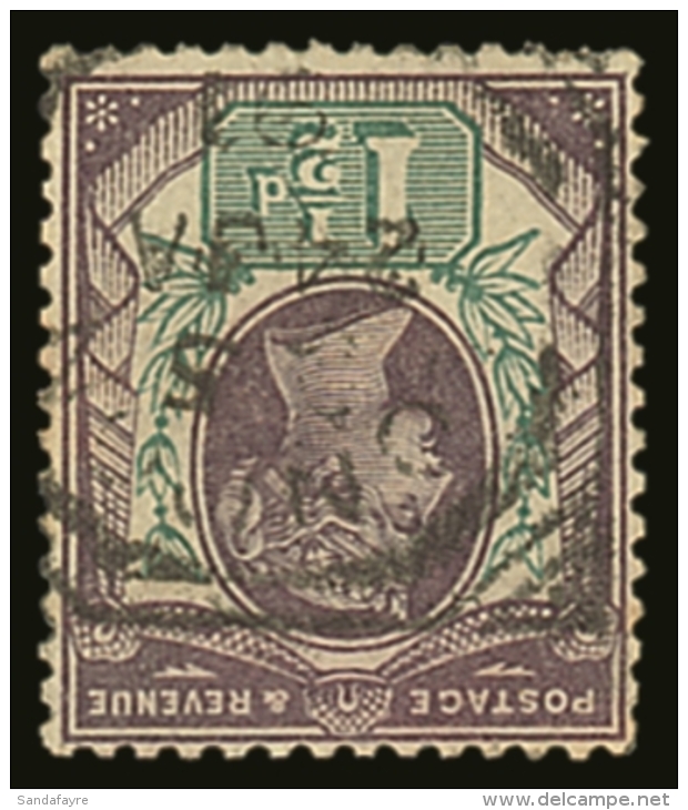 1887-92 1&frac12;d Dull Purple &amp; Pale Green Jubilee With WATERMARK INVERTED Variety, SG.198Wi, Fine Used,... - Altri & Non Classificati