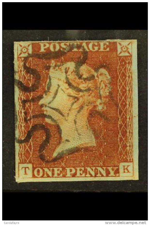 1841 1d Red-brown 'TK' From "black" Plate 2, SG 7, Fine Used With 4 Margins And Neat Black Maltese Cross Postmark.... - Altri & Non Classificati