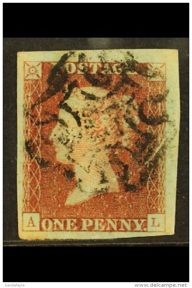 1841 1d Red-brown 'AL' From "black" Plate 10, SG 7, 4 Big Margins And Black Maltese Cross Postmark, Thin Patch. A... - Altri & Non Classificati