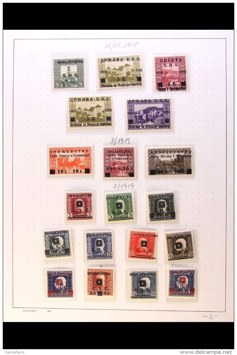 1918-1943 ATTRACTIVE FINE MINT COLLECTION In Hingeless Mounts On Leaves, Inc Issue For Bosnia 1918 Opt Set,... - Andere & Zonder Classificatie