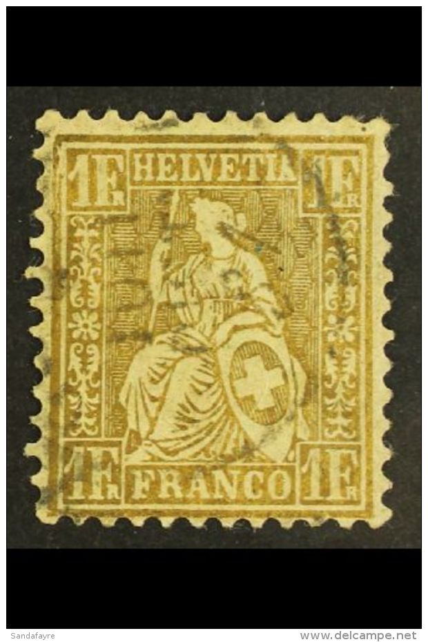 1862-4 1f Bronze-gold, Perf.11&frac12;, Impressed Watermark, Zumstein 36a, SG 60, Very Fine Used. For More Images,... - Altri & Non Classificati