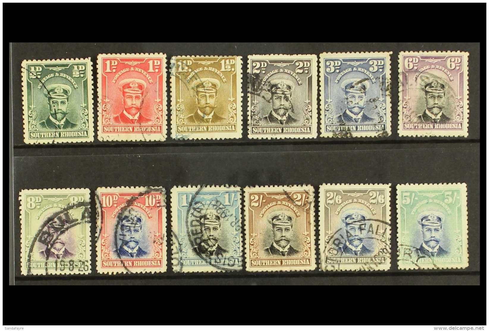 1924-29 Admirals Set (less 4d And 1s 6d) SG 1/14, Cds Used. (12 Stamps) For More Images, Please Visit... - Zuid-Rhodesië (...-1964)