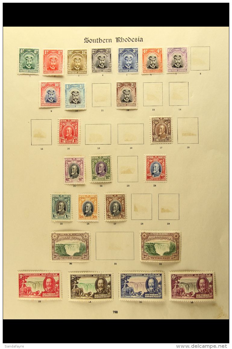 1924-1935 FINE MINT All Different Collection On A "New Imperial" Page. With 1924-29 "Admiral" Range To 2s; 1931-37... - Rhodesia Del Sud (...-1964)