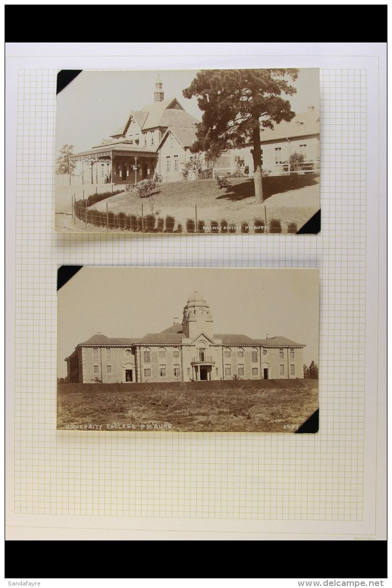 POSTCARDS PIETERMARITZBURG - Group Of Real Postcards, Circa 1910, Includes Pictures Of Railway Station,University... - Unclassified