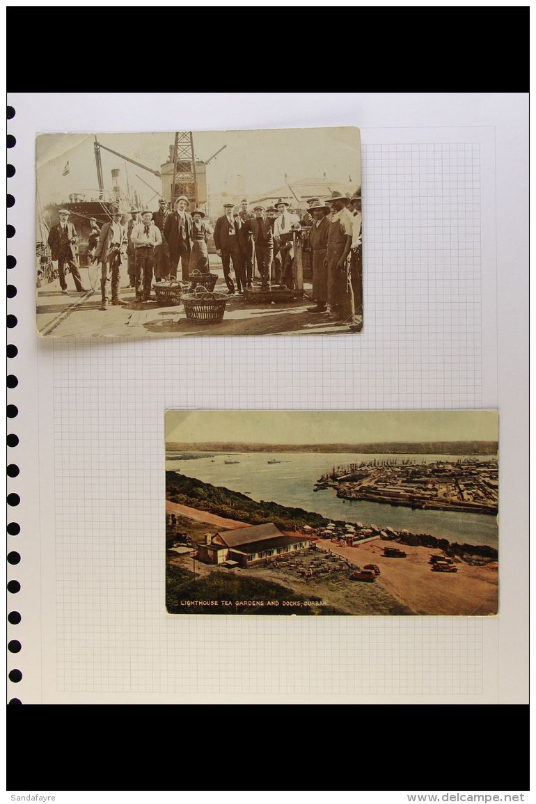 POSTCARDS DURBAN DOCKS - Group Of Cards Depicting Various Dock Side Scenes, Nice Real Photo Card Of Men With... - Unclassified