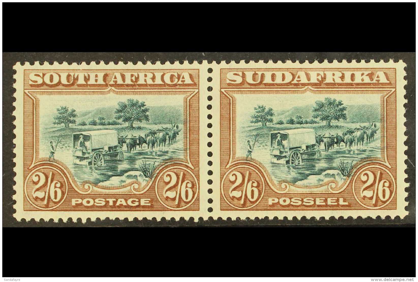 1927-30 2s6d Green And Brown, SG 37, Horizontal Pair Very Fine Lightly Hinged Mint. For More Images, Please Visit... - Non Classificati