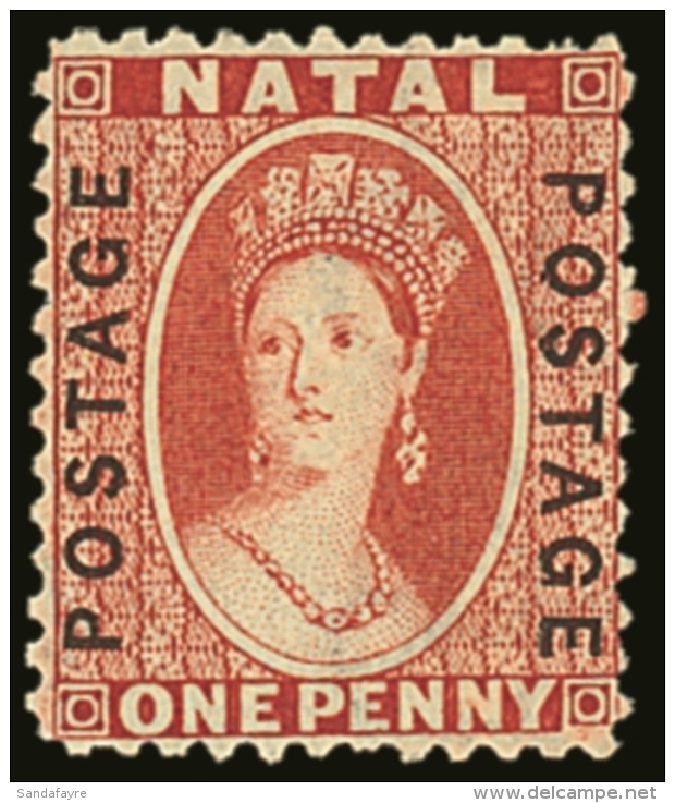 NATAL 1870 1d Bright Red Ovptd Postage Vertically, SG 60, Very Fine Mint. For More Images, Please Visit... - Zonder Classificatie