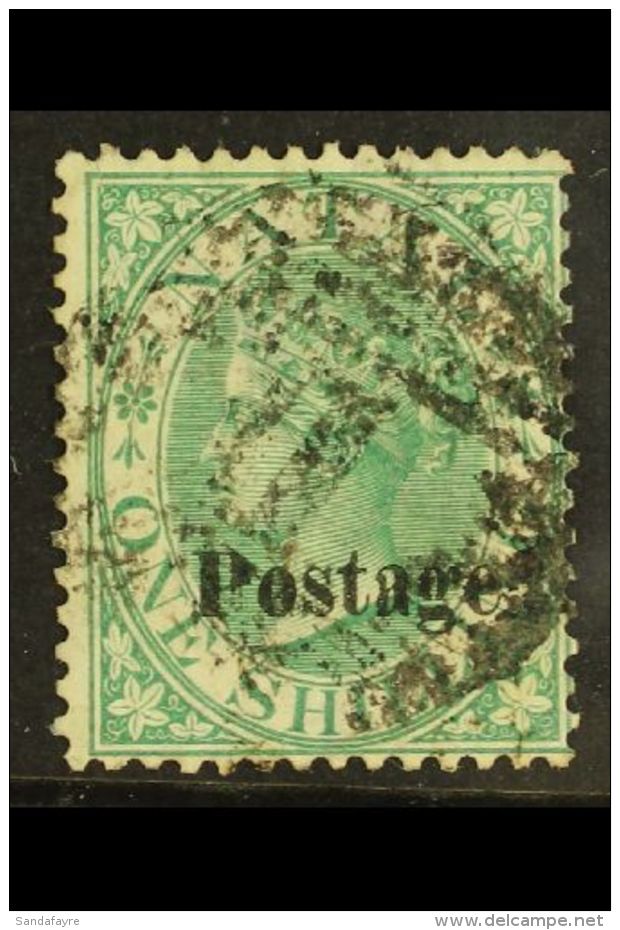 NATAL 1869 1s Green Overprinted "Postage" Type SG 7b (12&frac12;mm), SG 37, Fine Used. For More Images, Please... - Zonder Classificatie