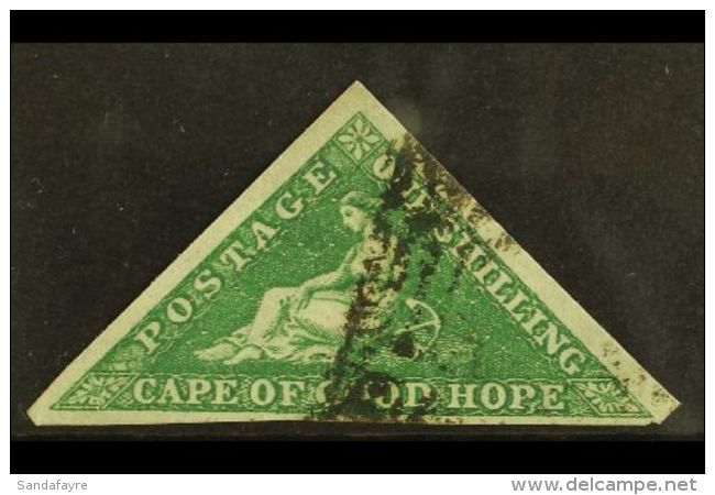 CAPE OF GOOD HOPE 1863-64 1s Bright Emerald-green Triangular, SG 21, Fine Used With Three Good To Huge Margins.... - Zonder Classificatie