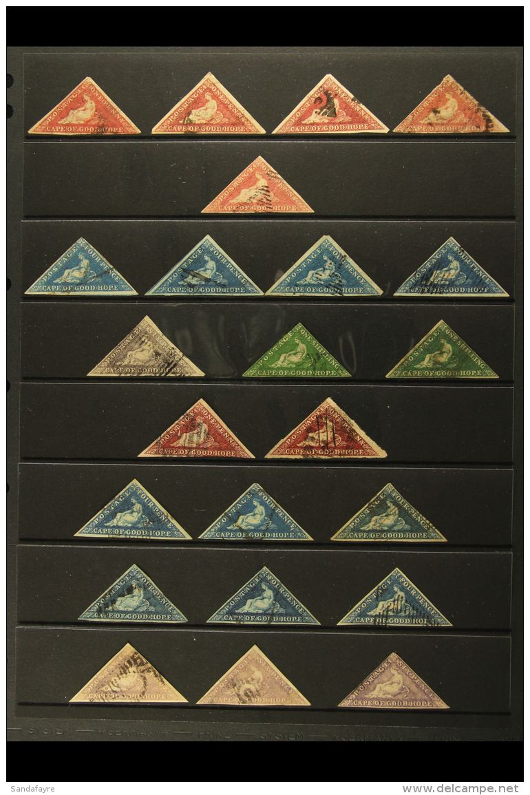 CAPE OF GOOD HOPE 1855-64 TRIANGLES COLLECTION. An Attractive Used Collection On A Stock Page, Many With Three... - Zonder Classificatie