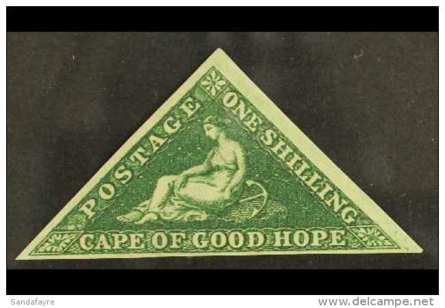 CAPE OF GOOD HOPE 1855-63 1s Deep Dark Green, SG 8b, 3 Clear Margins, Very Fine Mint With OG. Lovely For More... - Non Classificati