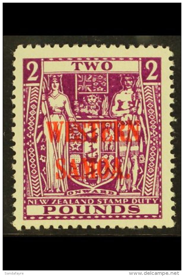 1945 &pound;2 Bright Purple, SG 212, Very Fine Never Hinged Mint. Lovely Stamp. For More Images, Please Visit... - Samoa