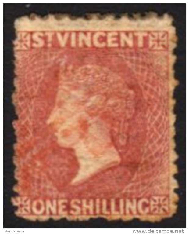 1875 1s Claret, SG 21, Good Used, Lightly Cancelled In Red. For More Images, Please Visit... - St.Vincent (...-1979)