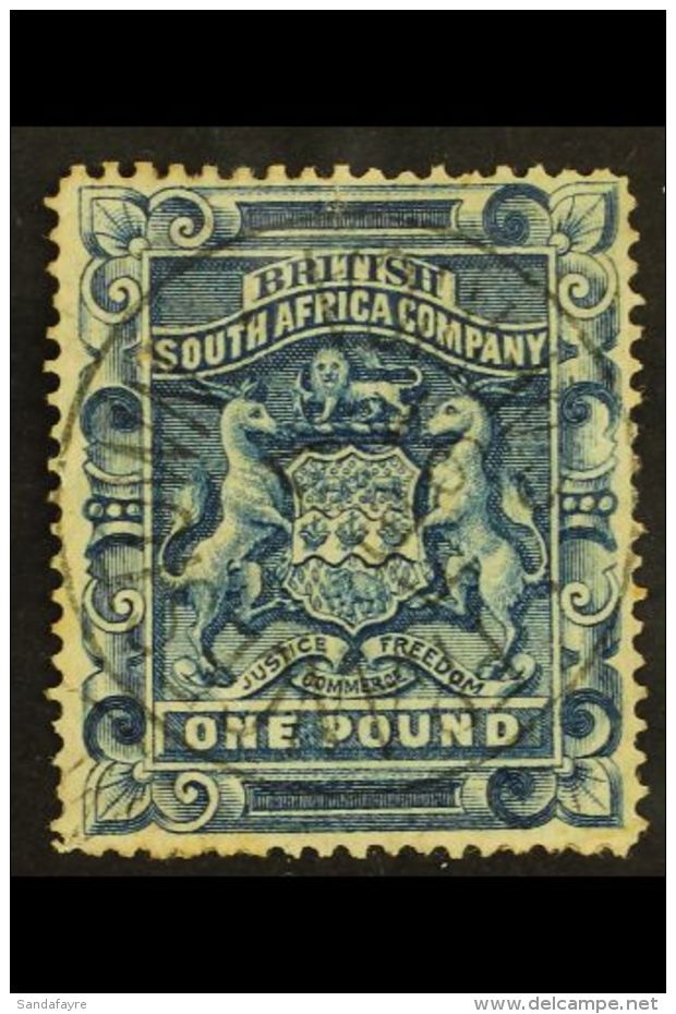 1892-3 &pound;1 Deep Blue, SG 10, VFU With Light &amp; Clear "FRANCESTOWN" Postmark, Small Closed Tear At Top. For... - Andere & Zonder Classificatie