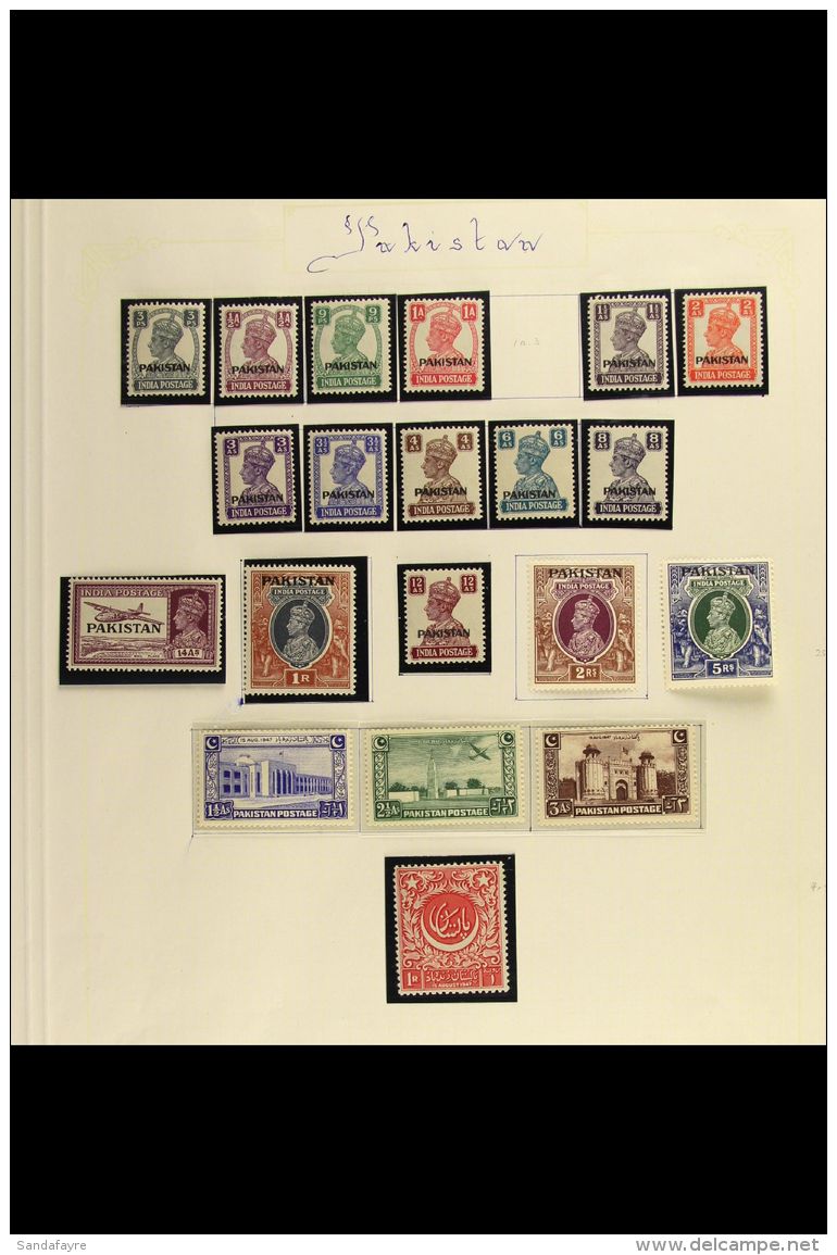 1947-55 Collection On Pages, Incl. 1947 To 5r Mint, And To 25r Used, 1948-57 To 2r Mint, 1954 Anniversary Set... - Pakistan
