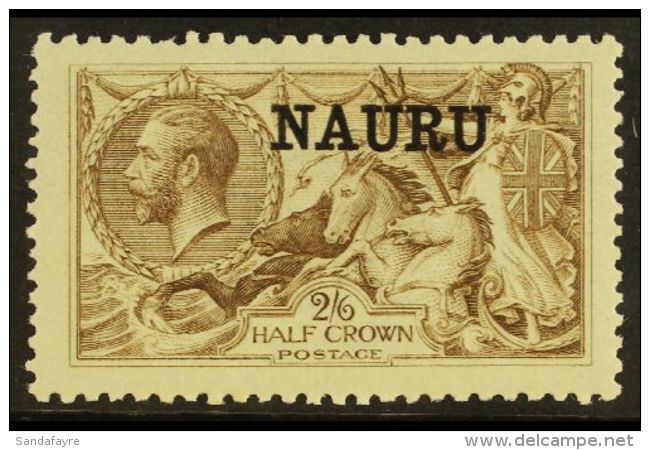 1916-23 2s6d Pale Brown "Seahorse" Bradbury Printing, SG 25, Fine Mint. For More Images, Please Visit... - Nauru