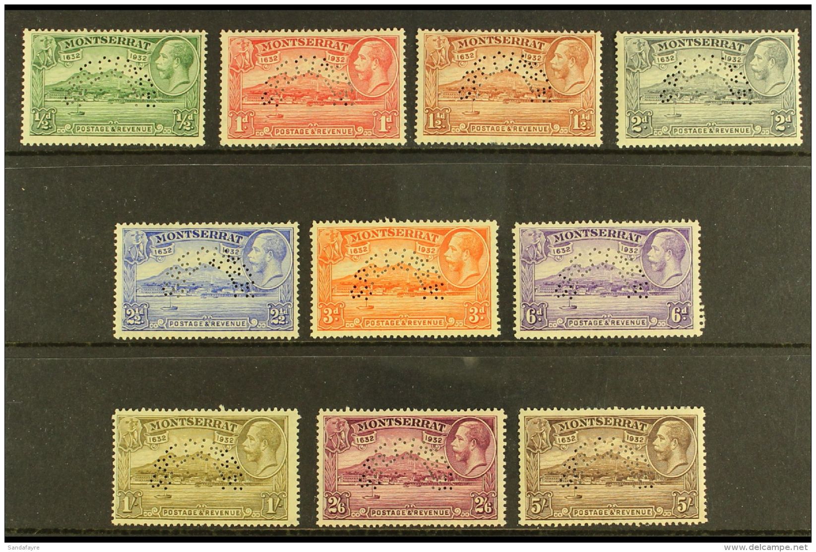 1932 300th Aniv Set Complete, Perforated "Specimen", SG 84s/93s, Very Fine Mint. (10 Stamps) For More Images,... - Montserrat
