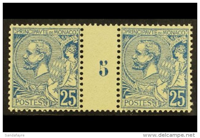 1901 25c Blue, Yvert &amp; Maury 25, MILLESIME GUTTER PAIR With Number "5", Superb Never Hinged Mint, The Stamp... - Altri & Non Classificati