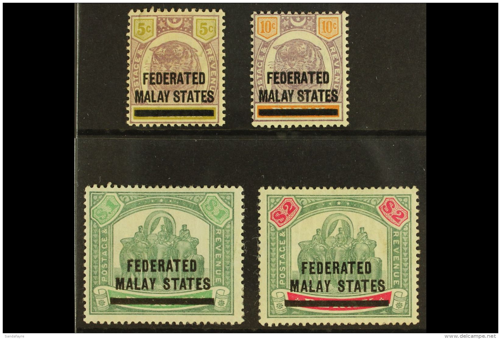 FEDERATED STATES 1900 5c To $2 Complete Overprints On Stamps Of Perak, SG 9/12, Very Fine Mint. (4 Stamps) For... - Andere & Zonder Classificatie