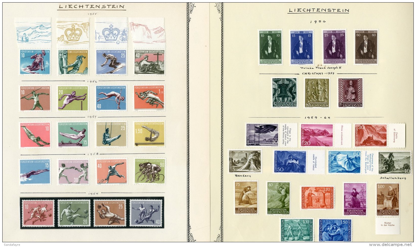 1955-79 VERY FINE MINT COLLECTION On Album Pages, Includes 1954-58 Sports Sets Complete, 1956 Birthday Set, 1959... - Andere & Zonder Classificatie