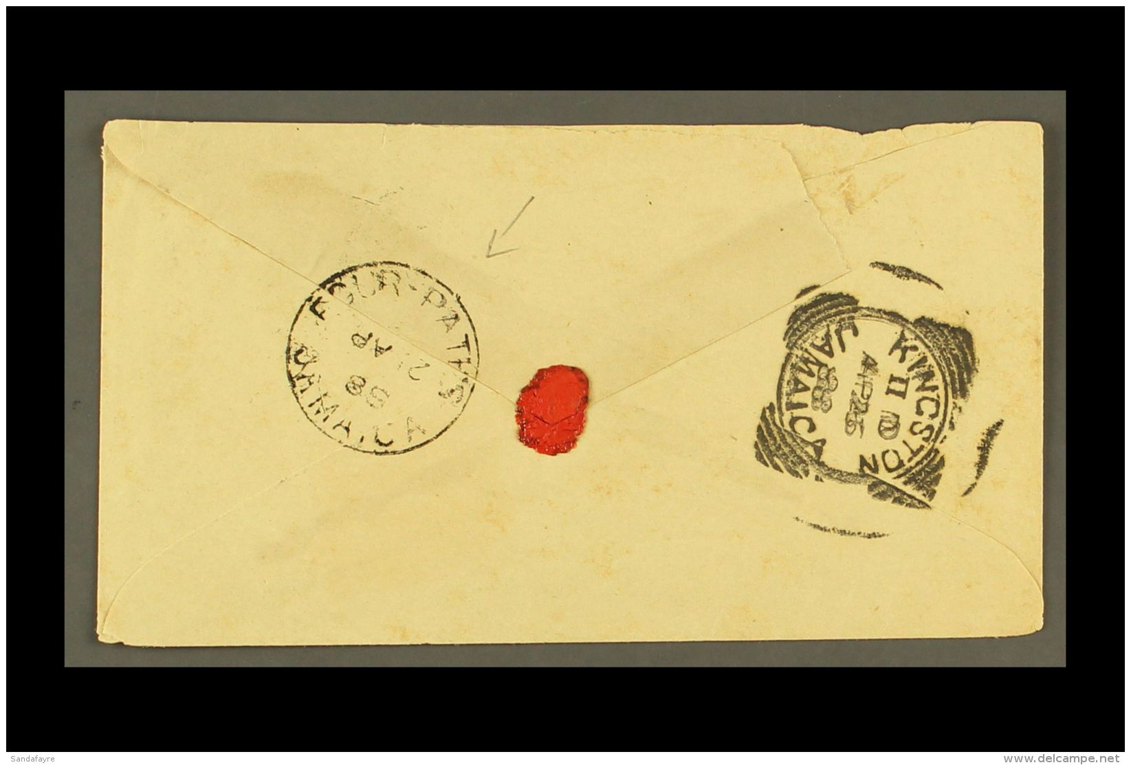 1888 (April) Envelope To Kingston Bearing 1d Rose With Indistinct Cancel; On Reverse Fine "FOUR PATHS" Cds Plus... - Giamaica (...-1961)