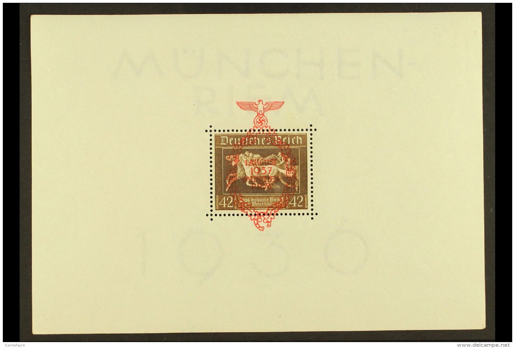 1937 (1 Aug) Brown Ribbon Miniature Sheet, Michel Block 10, Never Hinged Mint. For More Images, Please Visit... - Andere & Zonder Classificatie