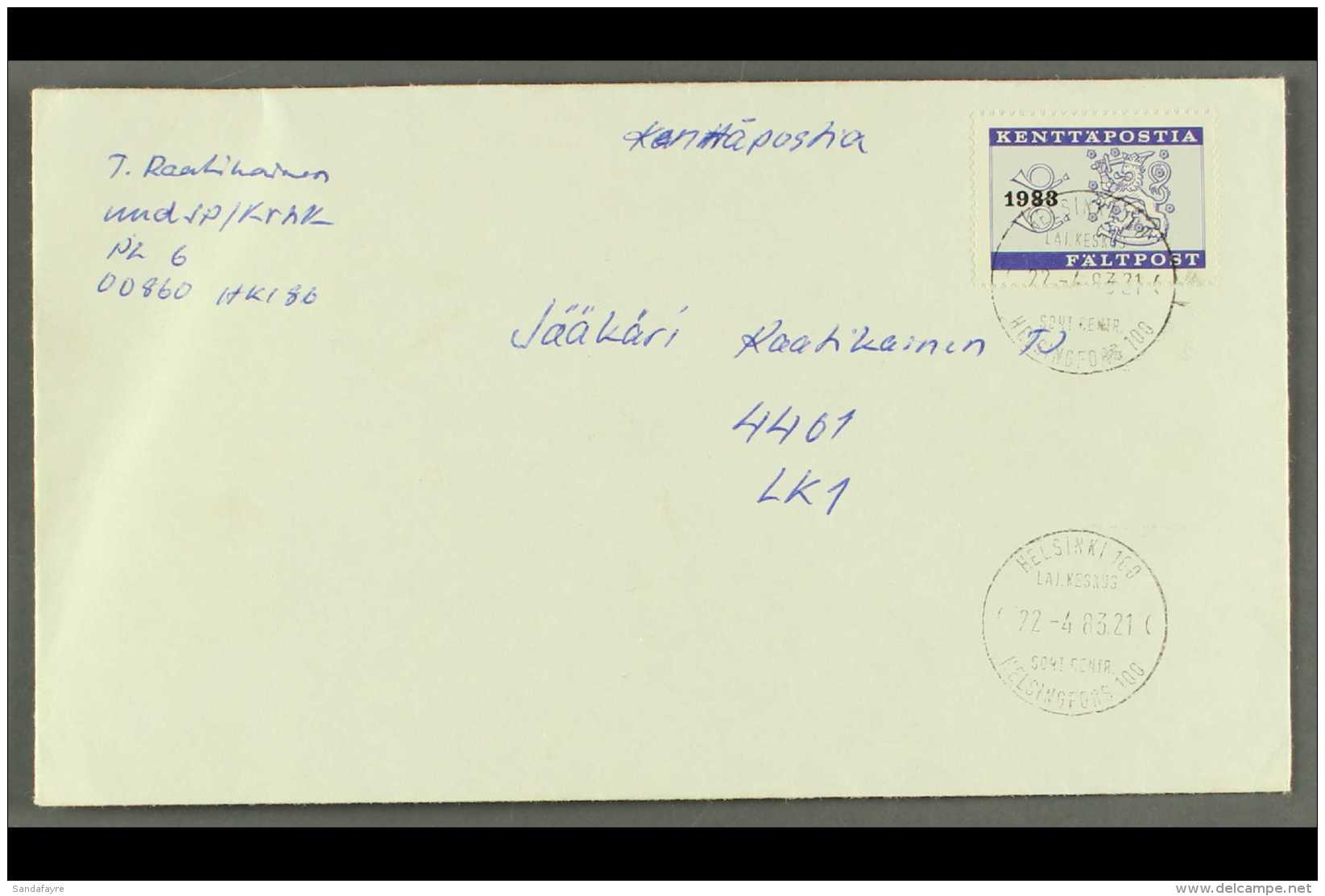 MILITARY FIELD POST 1983 (22 Apr) Neat Cover Bearing "1983" Military Field Post Bluish-violet Stamp (SG M1043, Mi... - Andere & Zonder Classificatie