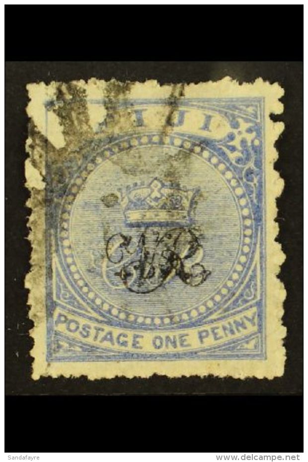 1876-77 1d Blue (Laid Paper) "VOID CORNER" Variety, SG 31b, Used For More Images, Please Visit... - Fiji (...-1970)