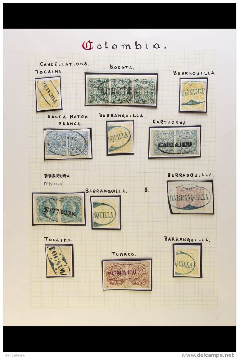 EARLY TOWN POSTMARKS COLLECTION A Superb Collection Of Various 1866-1881 Imperf Issues Displaying A Lovely Range... - Colombia