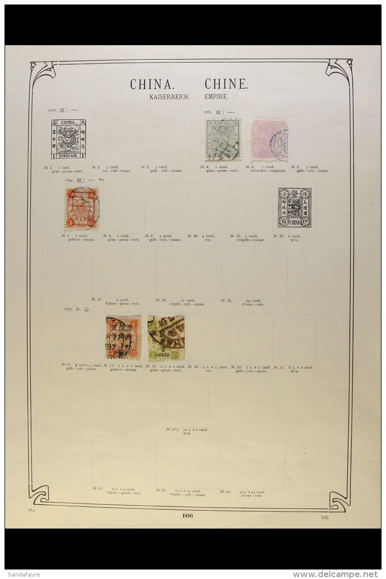 COLLECTION ON "SCHWANEBERGER" LEAVES Chiefly Pre-1925 Mint And Used (mostly Used). Note 1885-88 Small Dragon 1c... - Andere & Zonder Classificatie