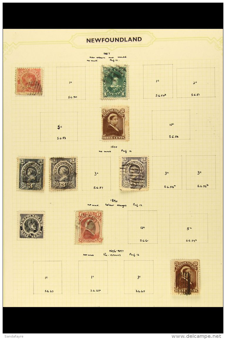 1865-1947 Small Old Time Collection On Pages, Incl. A Range Of 19th Century With 1896-98 Re-issue 3c Chocolate... - Other & Unclassified